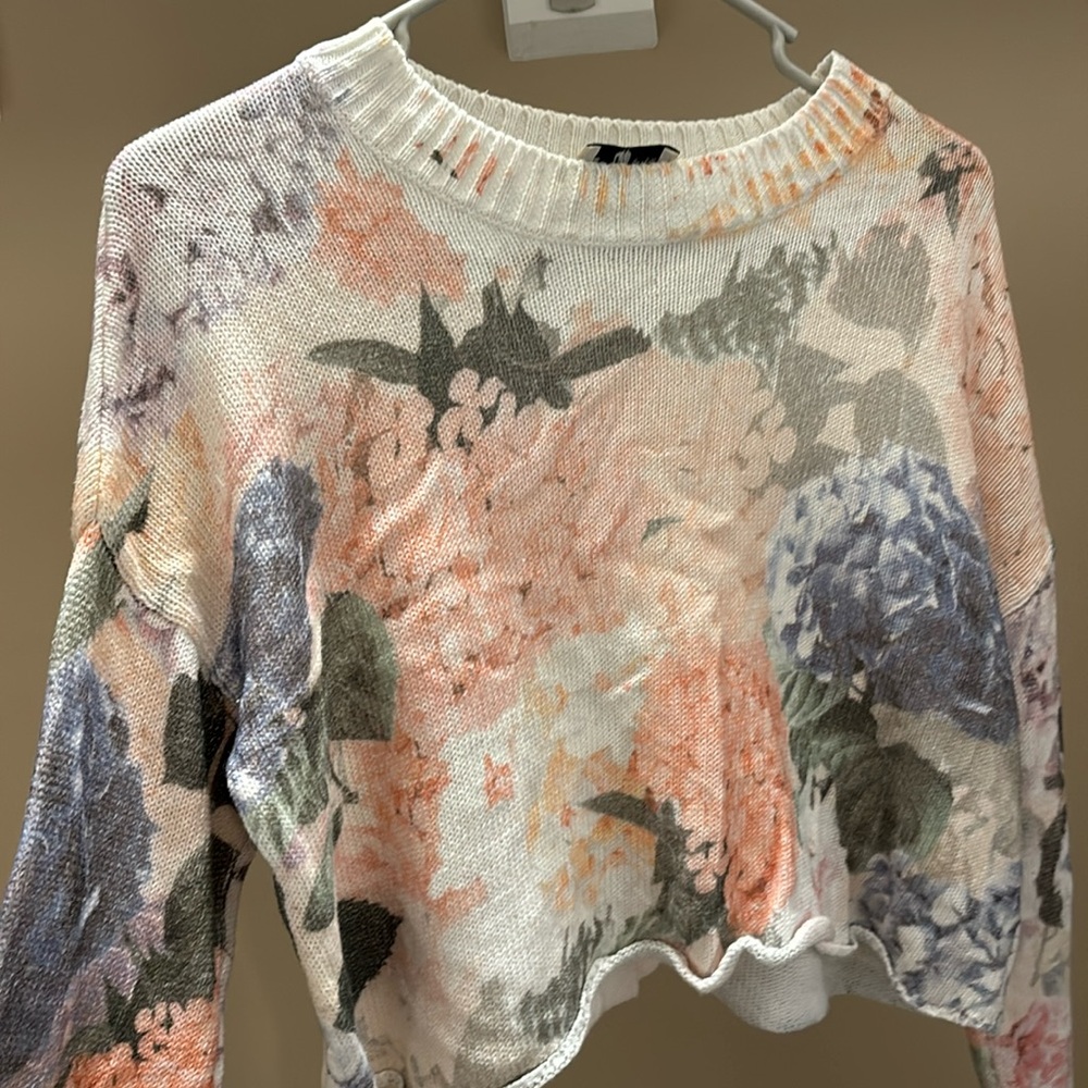 Show Me Your Mumu crop floral sweater